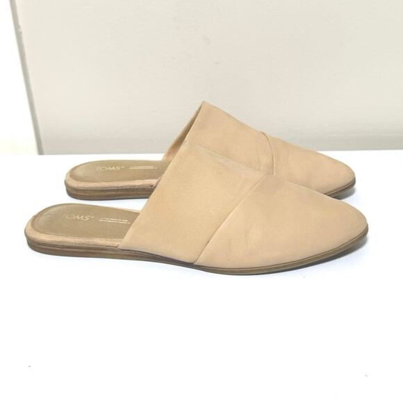 Toms Women’s Jade Slip On Mule Low Stacked Shoes Size 9.5 Beige Soft Leather - Picture 1 of 10